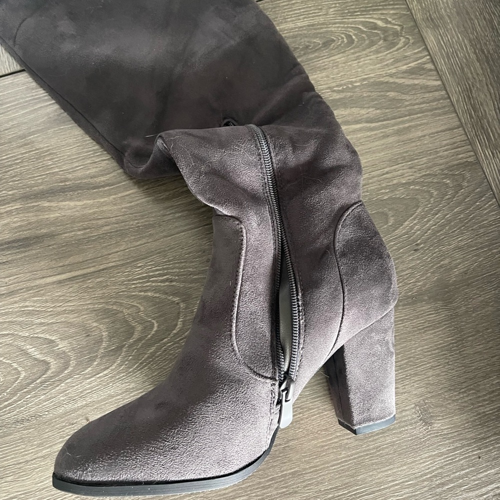Dream Pairs Grey Mid-Thigh Boots - Picture 7 of 12
